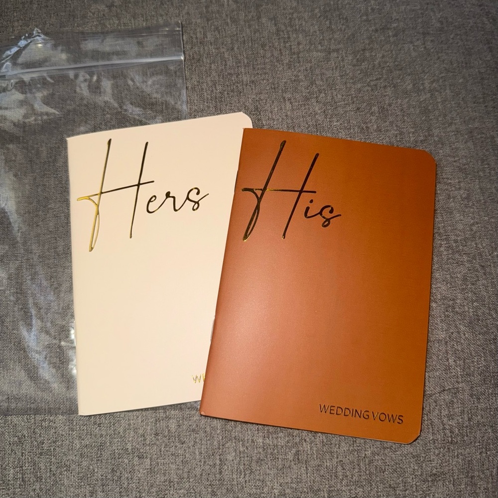 NWT Temu Wedding Vow Book His & Hers